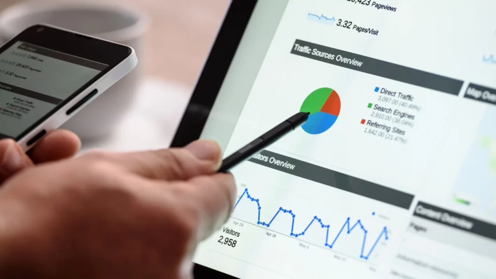 search traffic charts on a monitor screen - how to market your small business locally