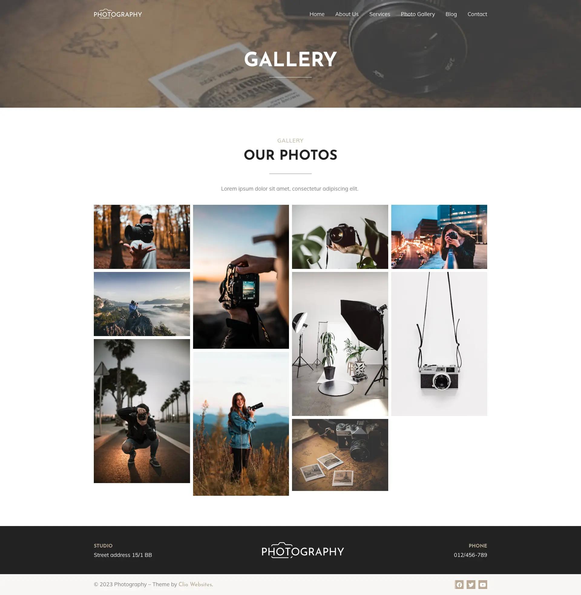 Gallery clio photography theme