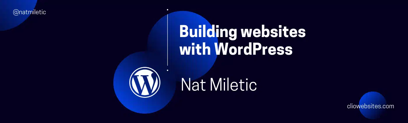 building websites with WordPress gumroad header Nat Miletic
