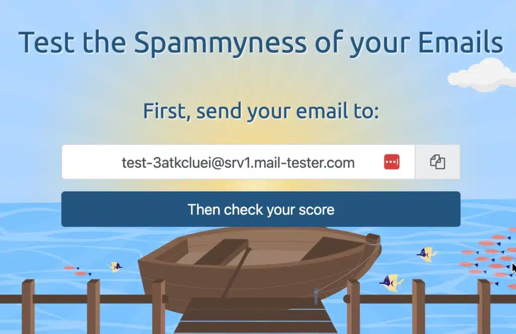 mail tester screenshot