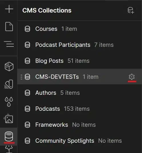CMS collection settings